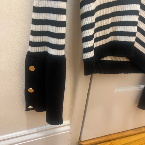 Anthropologie Striped V Neck Top - Picture 3 of 3